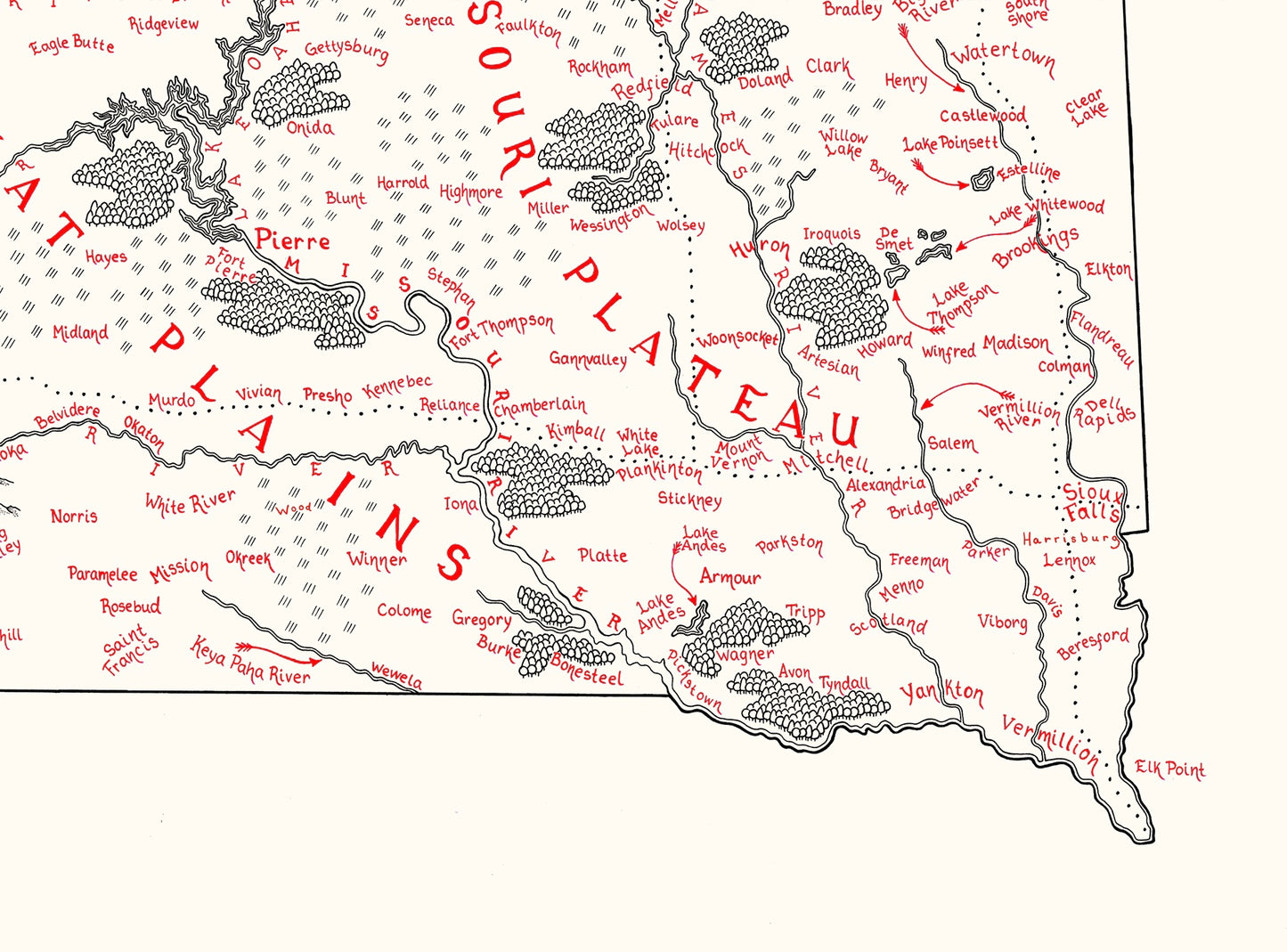 South Dakota Map