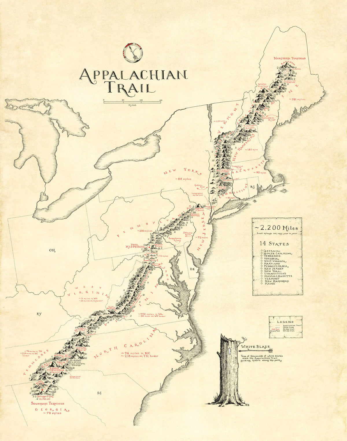 Appalachian Trail Map *PRE ORDER*