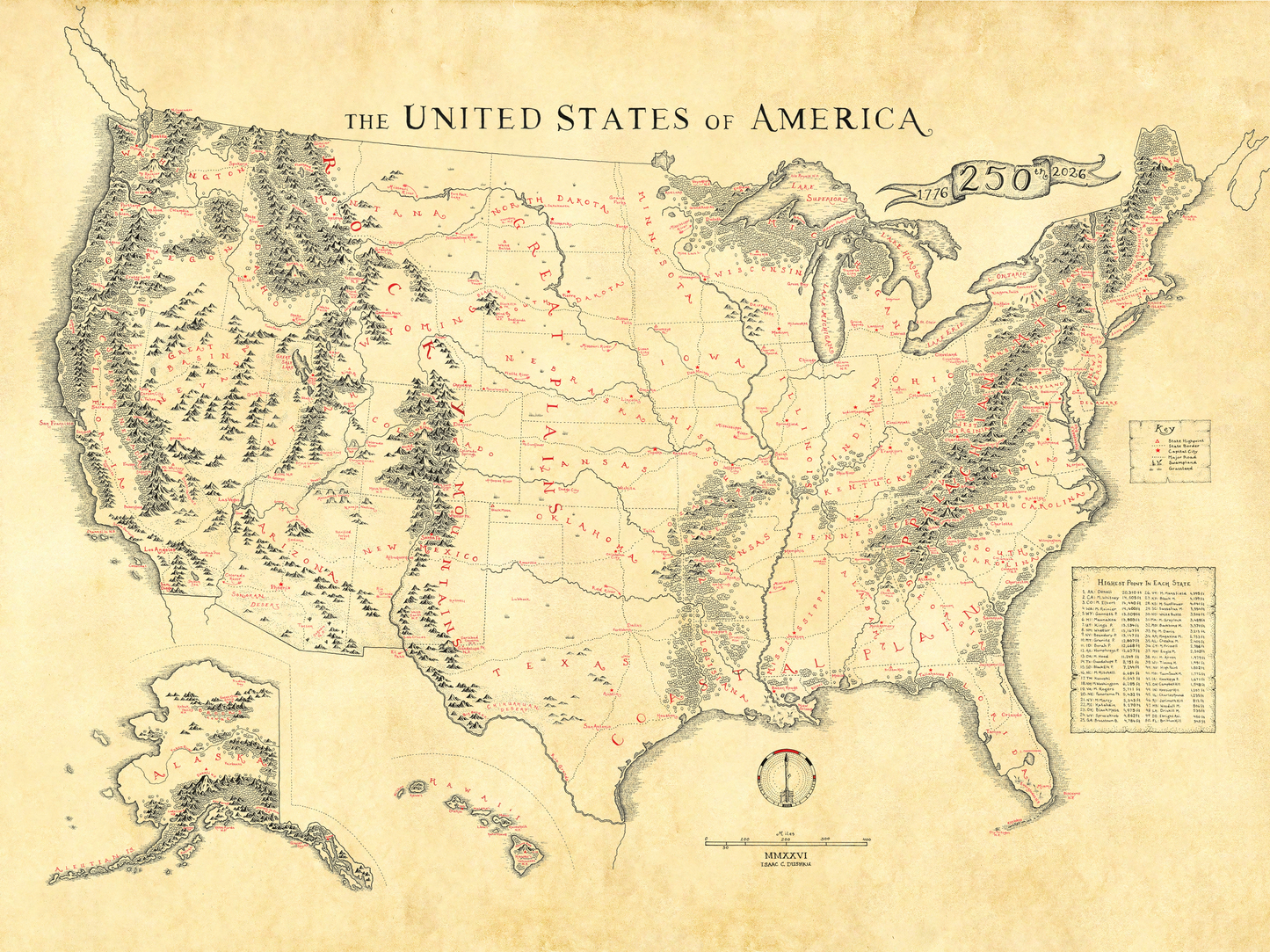 USA 250th Anniversary Map + FREE Mountain Map  *Pre-Order: Ships June 1st*