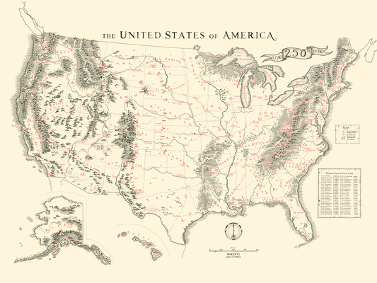 USA 250th Anniversary Map + FREE Mountain Map  *Pre-Order: Ships June 1st*