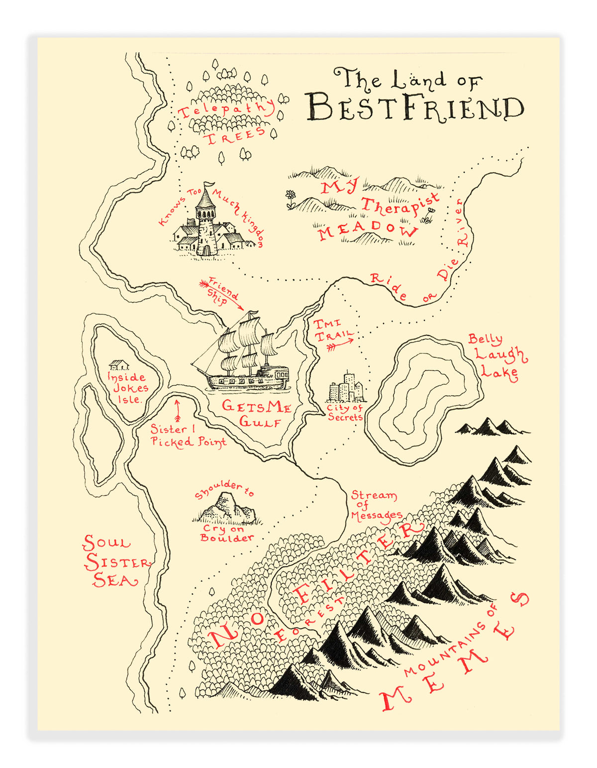 Friends 7 Map Best Friend Card