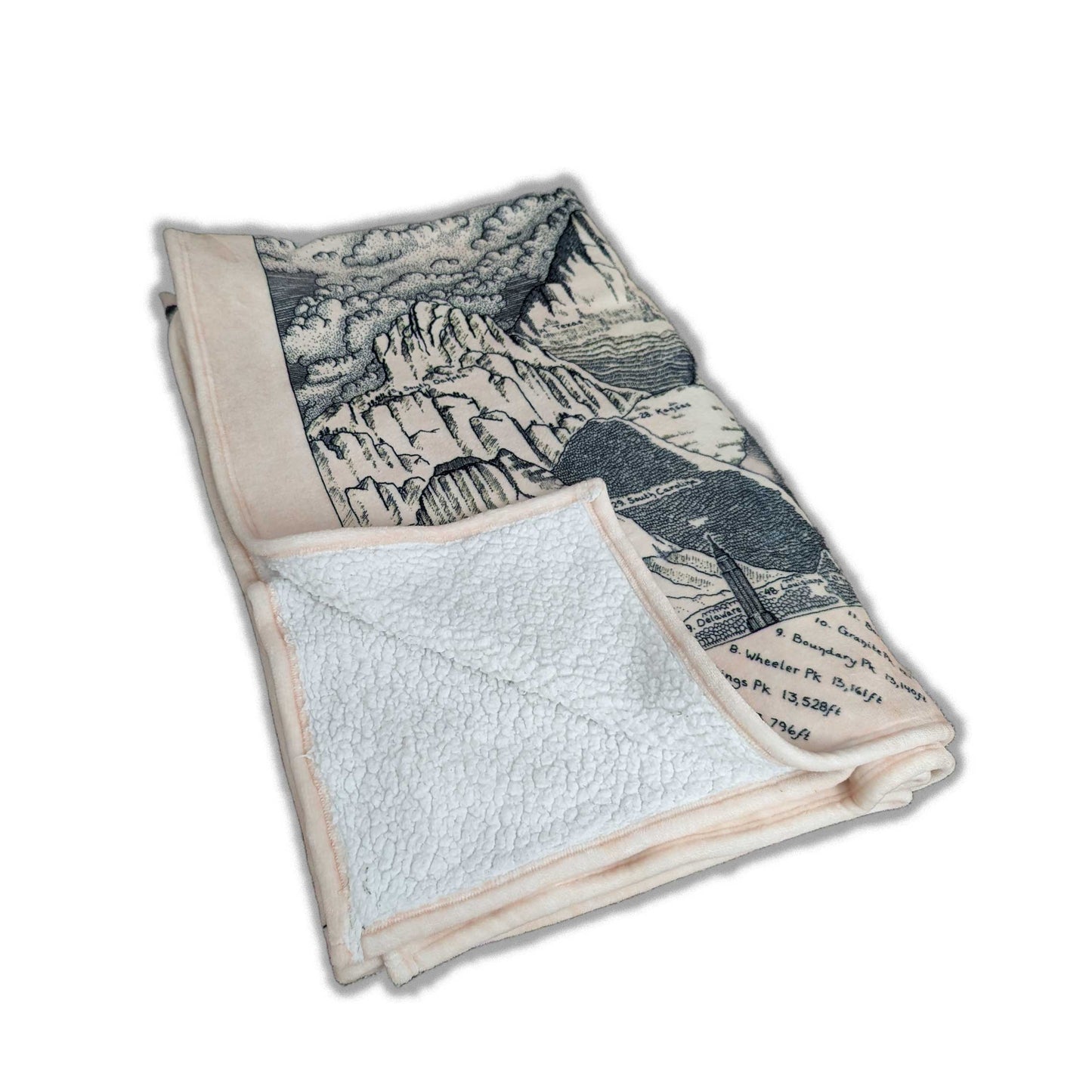 Highest Mountain Map Sherpa Blanket