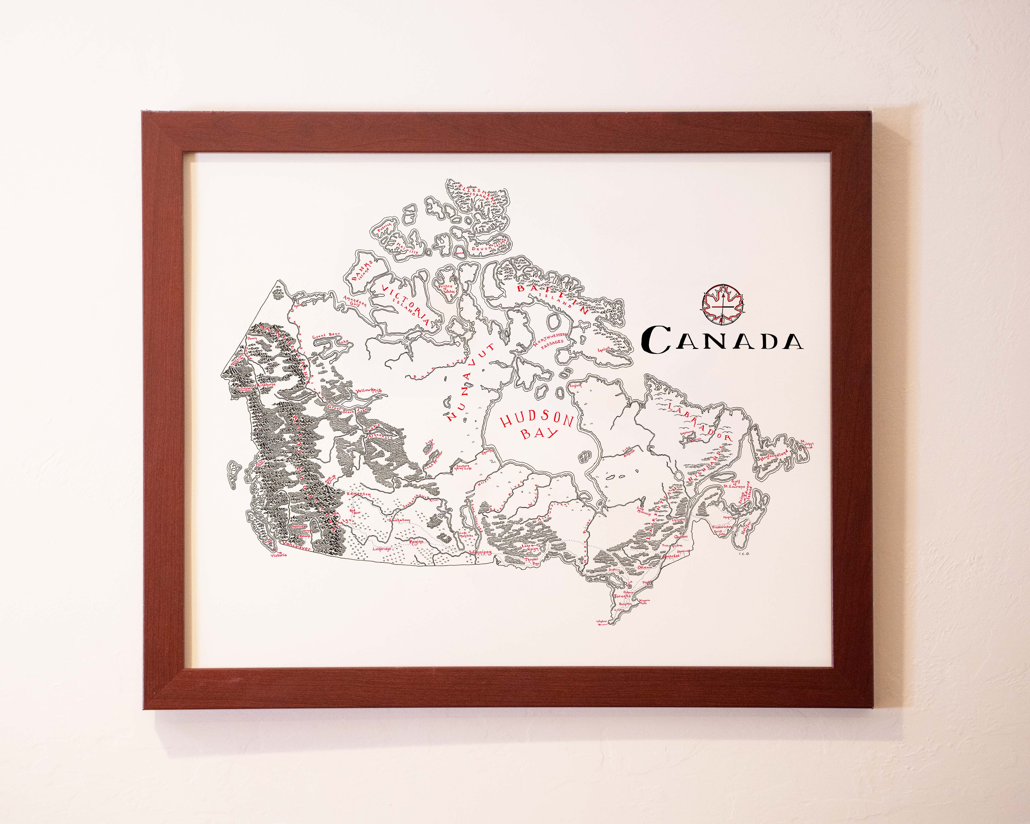 Hand drawn map of Canada – Lord of Maps