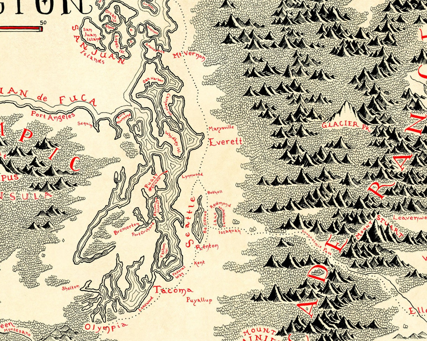 Washington Map (New Updated Edition)